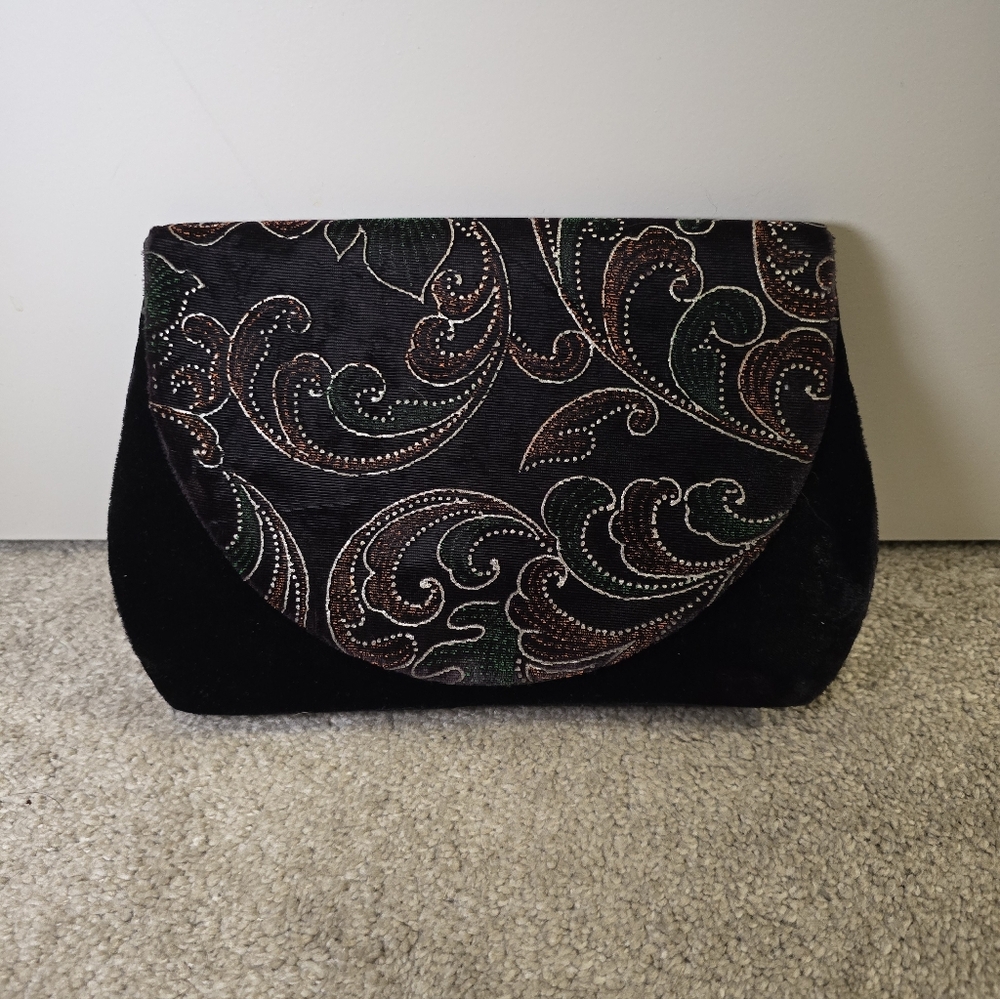 Carolyne Barton Vintage Velvet Clutch Evening Bag